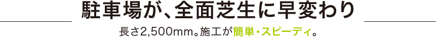 駐車場が、全面芝生に早変わり